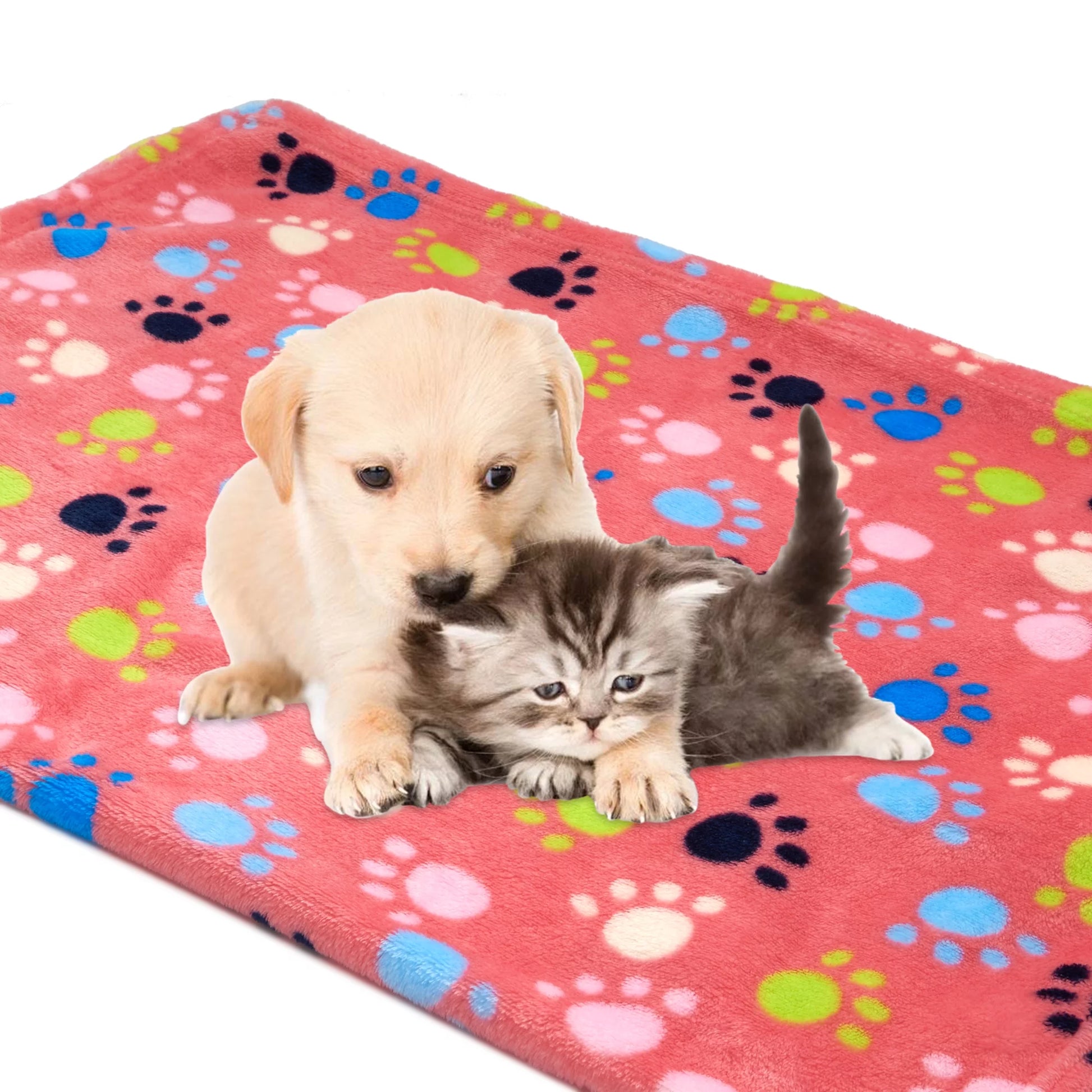 Puppy Sleeping Small Cats Bed Doggy Soft Warming Fleece Pet Dogs Blanket 104*76Cm Pink #1