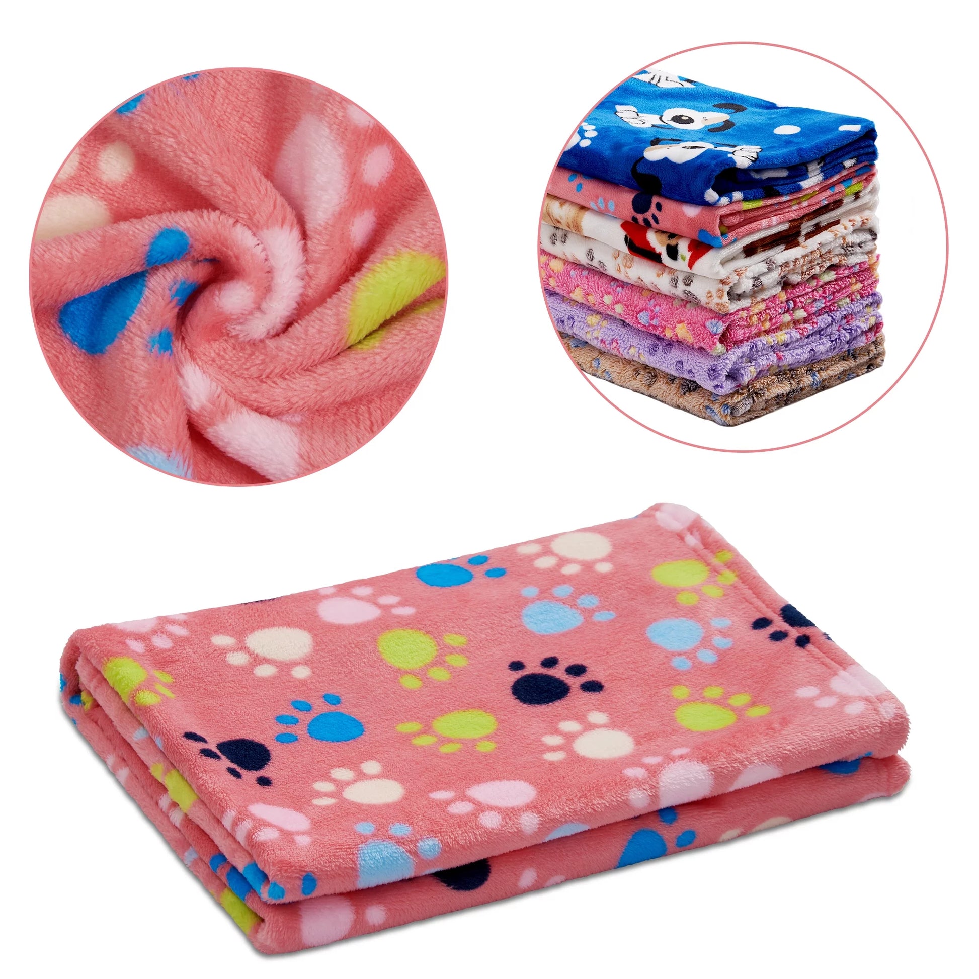 Puppy Sleeping Small Cats Bed Doggy Soft Warming Fleece Pet Dogs Blanket 104*76Cm Pink #1